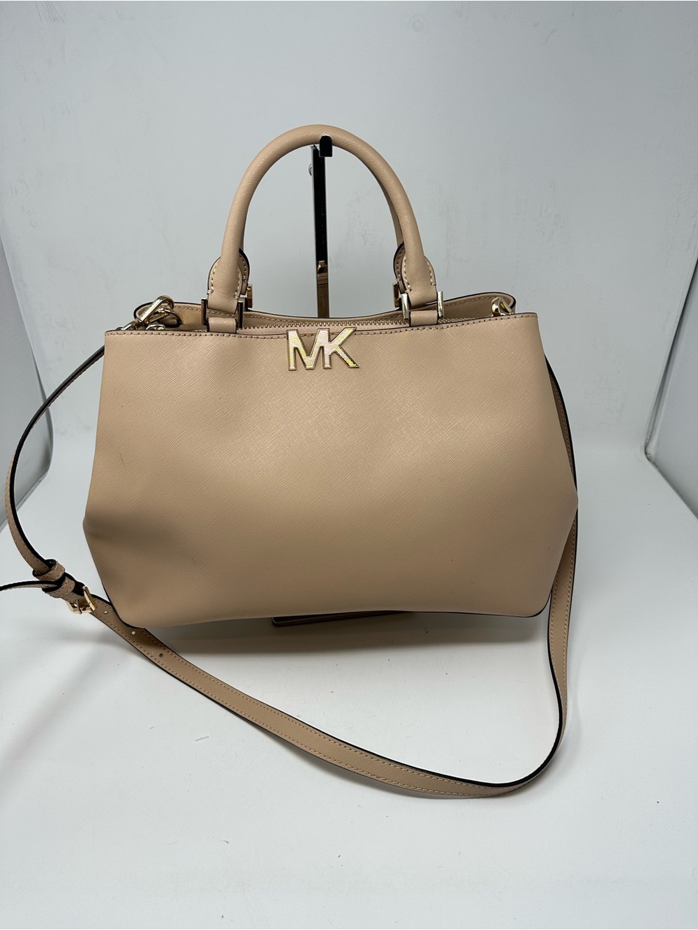 Michael Kors Florence Medium Satchel In Tan Color